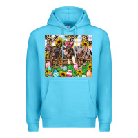 Ocean Blue easter farm animals Happy Easter Day Premium Hoodie - CowGirlArtShop