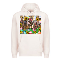 Pale Pink easter farm animals Happy Easter Day Premium Hoodie - CowGirlArtShop