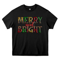 Black merry and bright Heavy Core Tee - AdoDesignShop