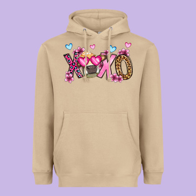 Xoxo Cow Valentine's Day Heavyweight Hoodie Designed By Oliviacreatesart
