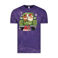 Cloud Purple christmas santa and reindeer truck Vintage Tee - MaliasSmallBusiness