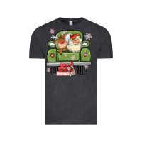 Vintage Black christmas santa and reindeer truck Vintage Tee - MaliasSmallBusiness