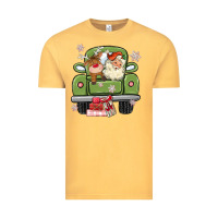 Christmas Santa And Reindeer Truck Vintage Tee | Teevron