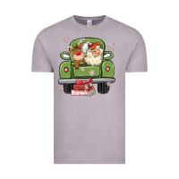 Vintage Zinc christmas santa and reindeer truck Vintage Tee - MaliasSmallBusiness