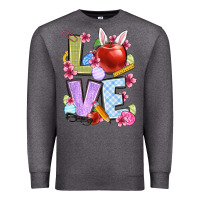 Charcoal Heather Easter love Teacher Premium Sweatshirt - OliviaCreatesArt