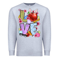 Heather Grey Easter love Teacher Premium Sweatshirt - OliviaCreatesArt