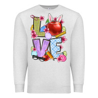 Oatmeal Heather Easter love Teacher Premium Sweatshirt - OliviaCreatesArt