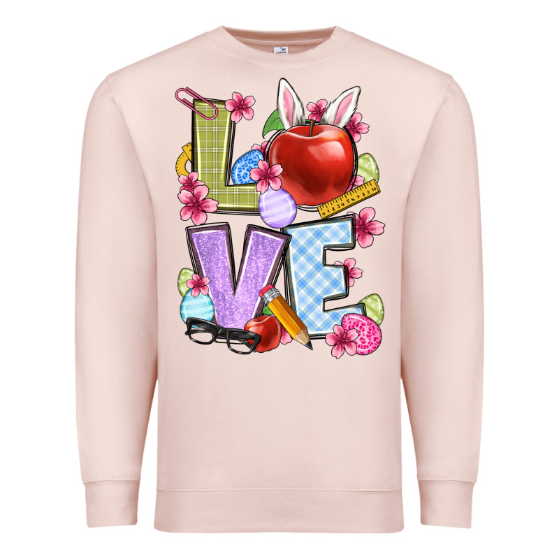 Easter Love Teacher Premium Sweatshirt by OliviaCreatesArt | Teevron