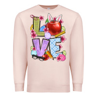 Pale Pink Easter love Teacher Premium Sweatshirt - OliviaCreatesArt