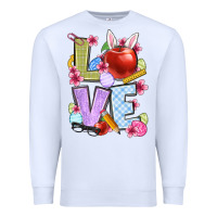 White Easter love Teacher Premium Sweatshirt - OliviaCreatesArt