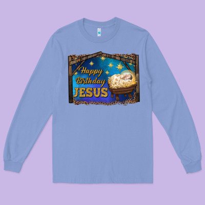 Happy Birthday Jesus Long Sleeve Tee Designed By Ranaportraitstore