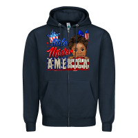 Navy little mister america black boy Zipper Hoodie - CowGirlArtShop