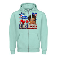 Seafoam little mister america black boy Zipper Hoodie - CowGirlArtShop