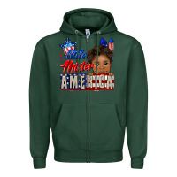 Sports Green little mister america black boy Zipper Hoodie - CowGirlArtShop