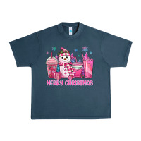 Midnight Navy merry christmas snowman coffee cups Urban Heavy Tee - MaliasSmallBusiness