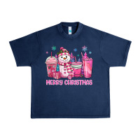 Navy merry christmas snowman coffee cups Urban Heavy Tee - MaliasSmallBusiness