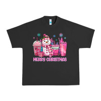 Pigment Black merry christmas snowman coffee cups Urban Heavy Tee - MaliasSmallBusiness