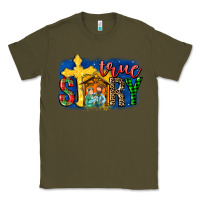 Army Green True Story Holy Family Classic Tee - MaliasSmallBusiness
