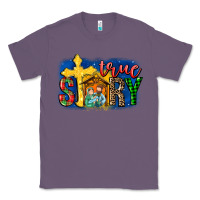 Lavender True Story Holy Family Classic Tee - MaliasSmallBusiness