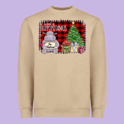 I Want Hippopotamus For Christmas Heavyweight Sweatshirt Designed By Bettercallsaul