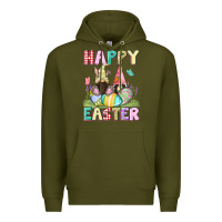 Army Green Happy Easter gnomies Easter Day Premium Hoodie - CowGirlArtShop
