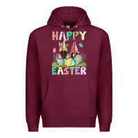 Burgundy Happy Easter gnomies Easter Day Premium Hoodie - CowGirlArtShop