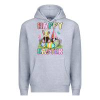 Heather Grey Happy Easter gnomies Easter Day Premium Hoodie - CowGirlArtShop