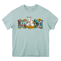 Goat Mom Serape Leopard Cowhide Goat Family Heavy Core Tee | Teevron