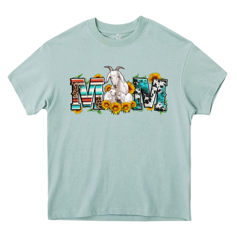 Goat Mom Serape Leopard Cowhide Goat Family Heavy Core Tee by Artiststas | Teevron