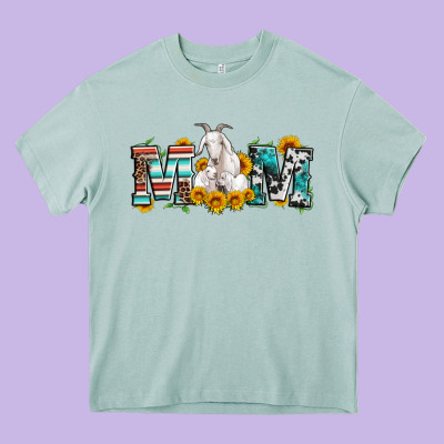 Goat Mom Serape Leopard Cowhide Goat Family Heavy Core Tee Designed By Artiststas