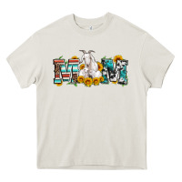 Cream goat mom serape leopard cowhide goat family Heavy Core Tee - Artiststas