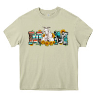 Mossy goat mom serape leopard cowhide goat family Heavy Core Tee - Artiststas