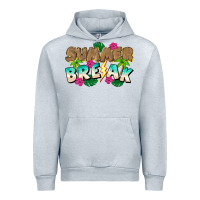 Heather Grey Summer Break Urban Hoodie - CowhideDigitalArt