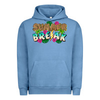 Pigment Pebble Blue Summer Break Urban Hoodie - CowhideDigitalArt