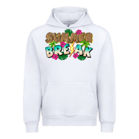 White Summer Break Urban Hoodie - CowhideDigitalArt