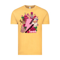 Vintage Mustard pink christmas lightning bolt Vintage Tee - MaliasSmallBusiness
