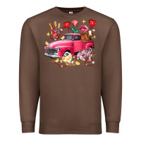 Chestnut Valentine's Day Truck Farm Animals Premium Sweatshirt - FaDigitalArtStudio