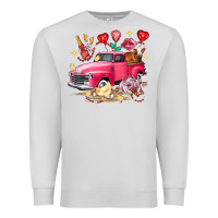 Dove Grey Valentine's Day Truck Farm Animals Premium Sweatshirt - FaDigitalArtStudio