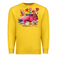 Lemon Valentine's Day Truck Farm Animals Premium Sweatshirt - FaDigitalArtStudio