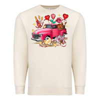 Sandshell Valentine's Day Truck Farm Animals Premium Sweatshirt - FaDigitalArtStudio