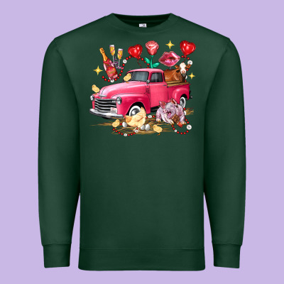 Valentine's Day Truck Farm Animals Premium Sweatshirt Designed By Fadigitalartstudio