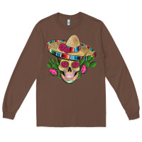 Chestnut mexican skull sombrero roses cactus serape Long Sleeve Tee - Artiststas