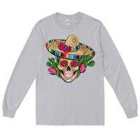 Moon Dust mexican skull sombrero roses cactus serape Long Sleeve Tee - Artiststas