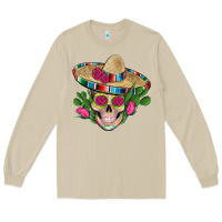Mushroom mexican skull sombrero roses cactus serape Long Sleeve Tee - Artiststas