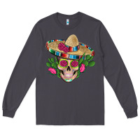 Smoke mexican skull sombrero roses cactus serape Long Sleeve Tee - Artiststas