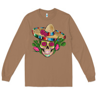 Toasted Coconut mexican skull sombrero roses cactus serape Long Sleeve Tee - Artiststas