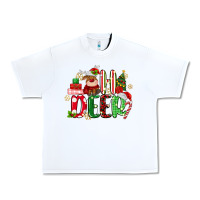 White oh deer reindeer Urban Heavy Tee - MaliasSmallBusiness