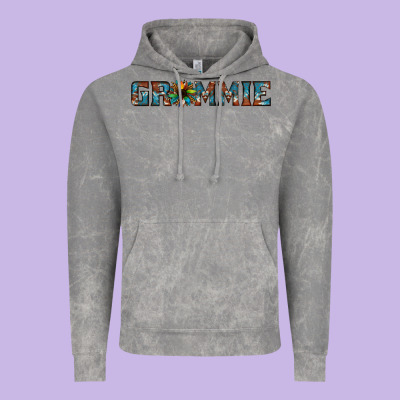 Grammie Cowhide Sunflower 1 Vintage Hoodie Designed By Jasminsmagicworld