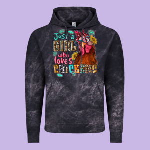 Just A Girl Who Loves Chickens Vintage Hoodie Designed By Nancycooperartshop