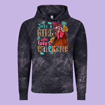 Just A Girl Who Loves Chickens Vintage Hoodie Designed By Nancycooperartshop
